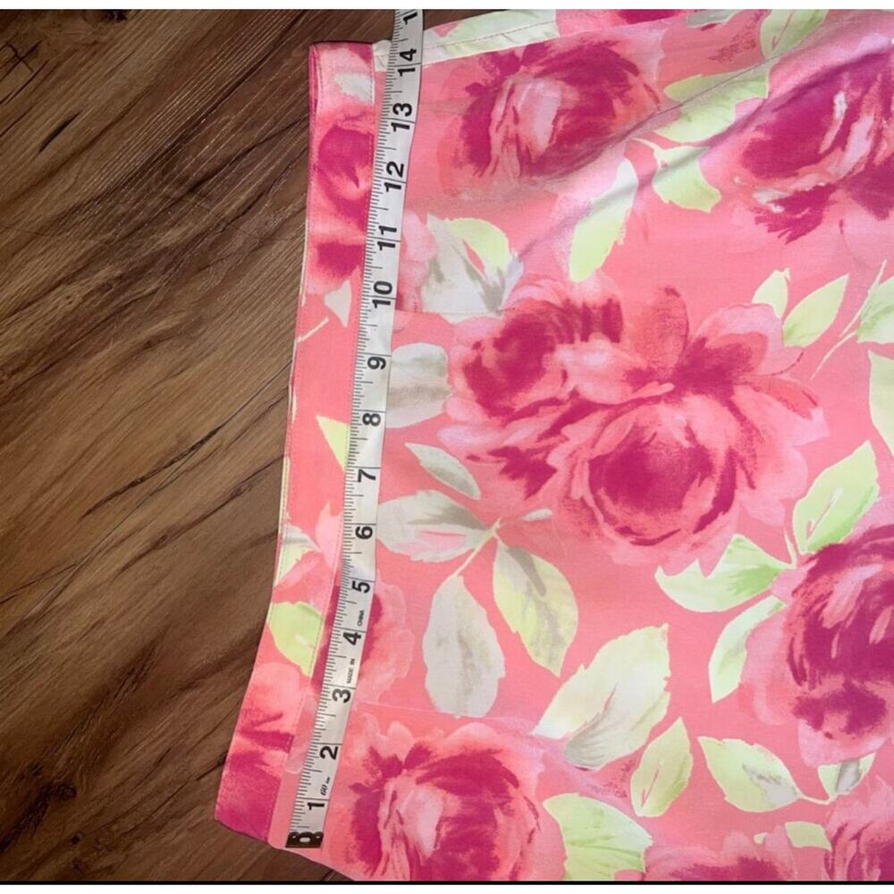 Beautiful Pink Christopher and Banks Floral Print Long Zip Maxi Skirt Size 4 - Picture 6 of 8